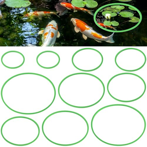 DAZEBRA 10 anillos de alimentación de peces, barreras flotantes ovaladas para plantas de acuario, varios tamaños, comedero de peces de EVA, accesorios para peceras de acuario Betta, tortuga, color