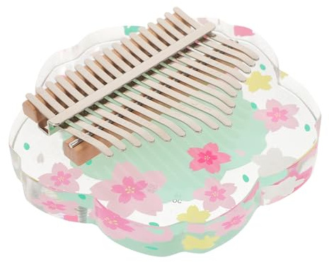 UPKOCH Kalimba Tragbares Daumenklavier mit 17 Tasten aus Acryl und Holz Fingerklavier Leicht und Kompakt für Anfänger und Kinder zum Musizieren Unterwegs