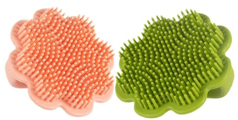 Toyvian 2pcs Shampoo Brush Silicone Cradle Cap Brush Gentle Scalp Massager for Newborns Toddlers Hair Care During Bath