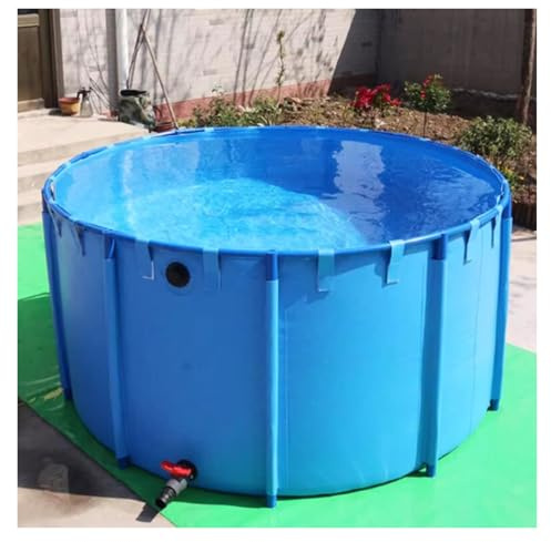 Réservoir d'eau portable en PVC 1,5 x 1 m Bleu Rond Piscine Extérieure Pliable Aquatique Aquarium Aquarium Bassin à Poissons Hors-sol Idéal pour le plaisir de l'eau dans le jardin