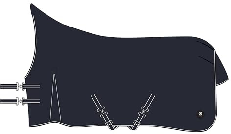 Imperial Riding Outdoordecke Basic 200g, Highneck, mittelschwere Outdoordecke, wetterfestes Material, Gehfalte, 600D Polyester, Kreuzbegurtung, Schweif - & Beinschnüre, Navy, 165