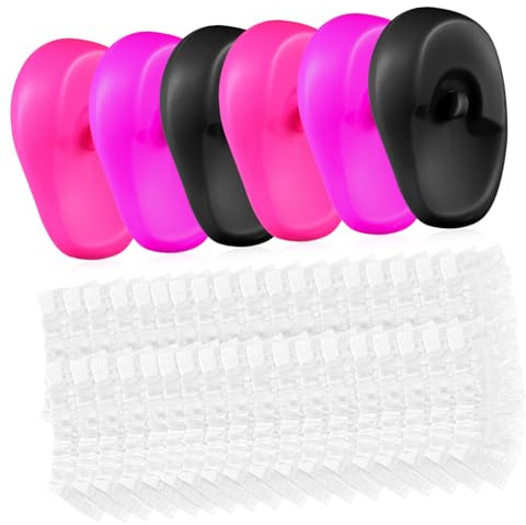 Healifty Protezione Auricolare Monouso per Tinture per Chioma 206 Pezzi Copriorecchie in Silicone Comodi e Leggeri per Uso in Doccia e Bagno Salone Parrucchiere