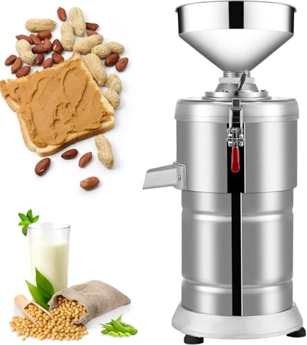 Molinillo de nueces comercial de 1100 W, máquina eléctrica para hacer mantequilla de maní de 15 kg/h, molinillo de salsa de sésamo para tienda de té con leche, cocina casera, nueces, granos, especias