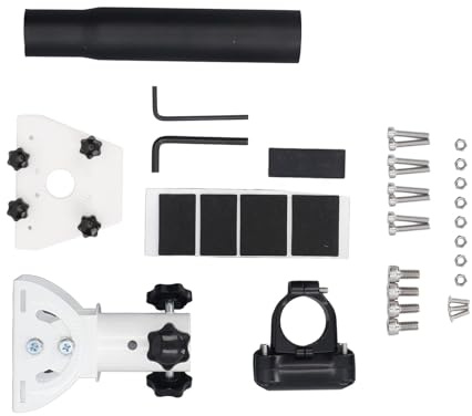 Jeffergarden Kit di Montaggio Satellitare Supporto da Tetto per Adattatore per Tubo Gen 3 Asta di Installazione Regolabile Perno di 120°, Campeggio per Yacht, Rotazione a 360° in Acciaio