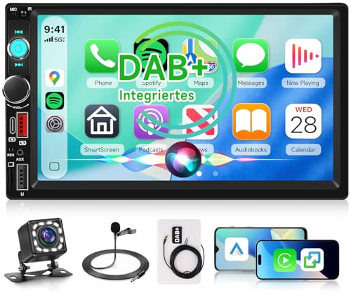 Rimoody 2 Din DAB/DAB+ Car Stereo with Wireless Carplay Android Auto