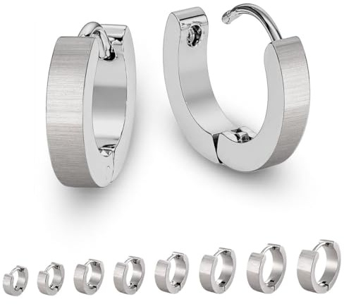 Soul-Cats 1 Paar Creolen aus Edelstahl in silber, matt gebürstet für Damen und Herren
