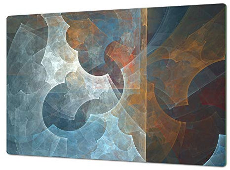 MOLTO GRANDE asse da cucina in VETRO temperato – Enorme Tagliere - Pezzo Unico (80x52cm) o Due Pezzi (40x52cm ognuno) Serie astratta DD14