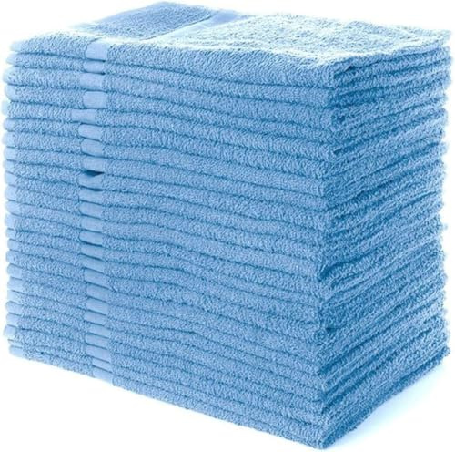 Simpli-Magic Cotton Hand Towels, 12 Pack, 16” x 27”, Blue