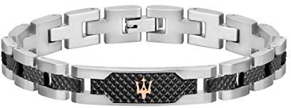 Maserati Herrenarmband, JEWELS Kollektion, aus Edelstahl,Grau PVD, Rosegold PVD - JM419ASC01