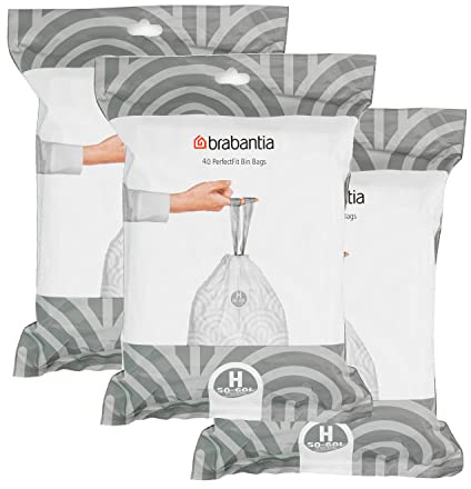 3 bolsas de basura tamaño H, 50-60 L - 40 bolsas (paquete de 3)