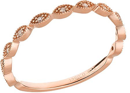 Ardeo Aurum Damenring aus 375 Gold Roségold mit 0,05 ct Diamanten Brillant Vorsteckring Stapelring Verlobungsring Gr. 50