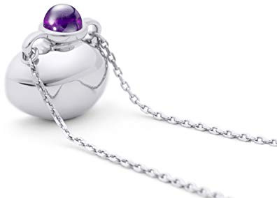 Personalized Engraving Bottle Purple Amethyst Necklace Silver Necklace Amphora Vessel Vase Jar Necklace