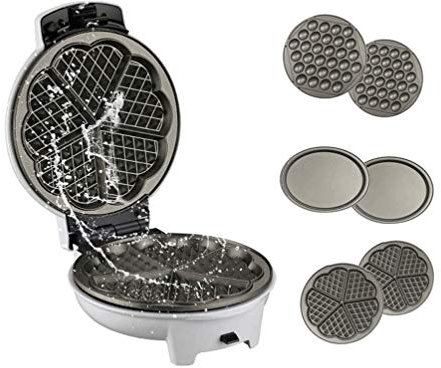 SMSOM Gaufrier avec 6 plaques Stick - Parfait for Les œufs, Frittatas, paninis, Poches Pizza & Autres Petit-déjeuner, Multifonction déjeuner et dîner