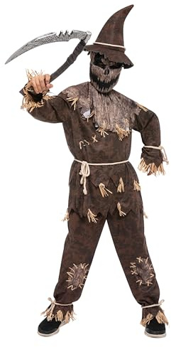 Spooktacular Creations Halloween Boys Scarecrow Costume, Kids Scary Scarecrow Dress-up for Role-Playing-L(10-12yr)