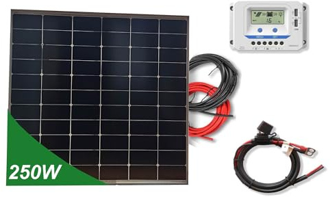 Kit 250W PRO 12V panel solar placa monocristalina células HPBC de alta eficiencia para caravanas autocaravanas