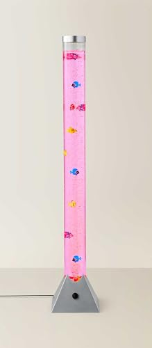 MiniSun | 120cm Colour Changing LED Novelty Bubble Tower Fish Lamp | Sensory & Mood Lighting, Home Décor & Improvement Essential | Includes Assorted Fish