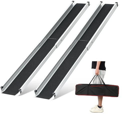 KOLOTOOL Telescopic Wheelchair Ramps 6ft/183cm with Bag Mobility Scooter Ramp Ramps for Wheelchair 272KG Loading Capacity