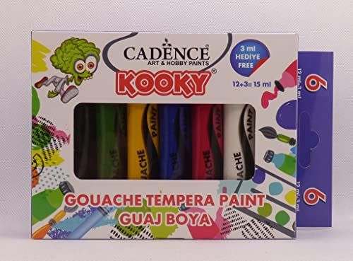 Kooky Gouache Temperafarben-Set, 15 ml, 6 Stück