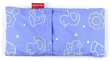 Coussin chauffant et graines pour le chauffage au micro-ondes et aide à soulager la douleur des coliques chez les nourrissons avec housse lavable (Azul)