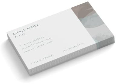 Visitenkarten personalisiert | Design Künstler | 1-seitig | Querformat | Menge + Papier zur Auswahl | selbst gestalten | hochwertiger Druck | 350 g Qualitätsdruck (250 Stück)
