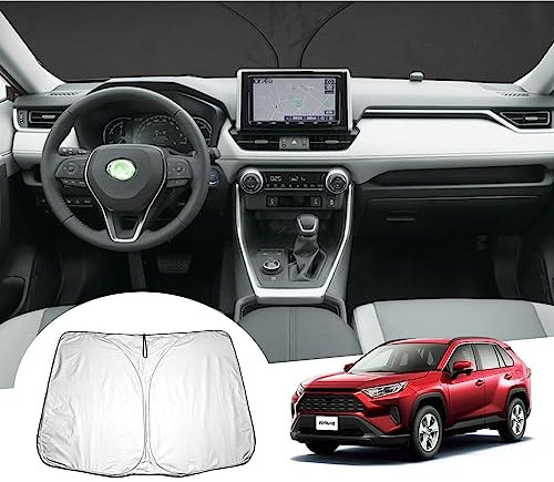 GAFAT Compatible con Toyota RAV4 / Hybrid 2019-2024 2025 Protección Solar para Parabrisas Interior, RAV4 2023 Parabrisas, Parasol, Protección UV, Refrigeración, Protección Interior, RAV4 Accesorios