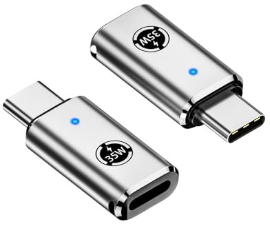 USB C-to Lig-htn-ing Adapter,35W PD Anschluss,2-teiliges Set, kompatibel mit Phone 15 Serie und anderen C-Typ Geräten, Schnellladung, silbernes Design. Unterstützt keine Kopfhörer- und OTG-Funktionen