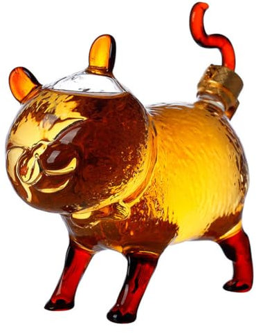 VINGAA Whiskey Decanter,Whiskey Glass Decanter,Whiskey Decanter for Men,Cat type Glass Whiskey Decanter,Glass Decanters for Liquor,with Sealing Plug,for Bourbon,Scotch,Rum,Tequila,Vodka(750 ML)