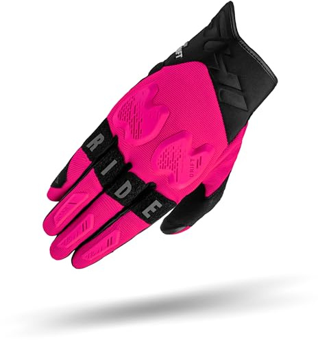SHIMA Drift GLV Guantes Moto Mujer Cuero Homologados Corto Verano Motos Guante Ventilado Certificatos con Protección Motorista Racing Protecciones Ventilación Verão (Femenino, Rosa, XS)