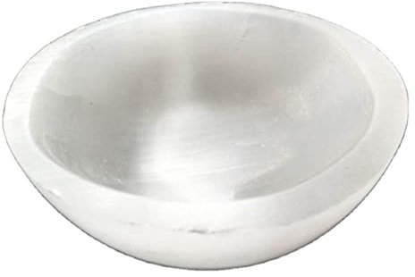 lleno de textura Cuenco redondo de selenita blanca grabada con cristal curativo de Reiki, cuencos de selenita de piedra de cuarzo Natural de cristal for Reiki, se puede utilizar for la ( Color : One S