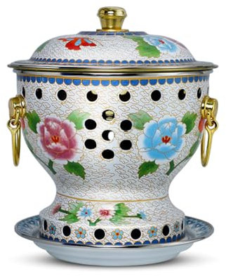 OYWEHECE Hot Pot Durable Cloisonné Single Enamel Pot Small Hot Pot Meal Alcohol Pot Household Single Oil Hot Pot Pure Copper Pot Chafing Dish,A