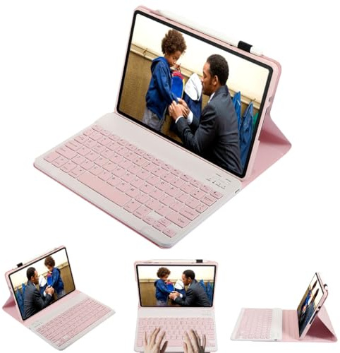 leleyo Tablet Keyboard Case for Xiaomi 5/5 Pro 11.0 inch Smart Cover Magnetic with Removable Wireless Bluetooth Keyboard for Xiaomi 5/5 Pro, Pink