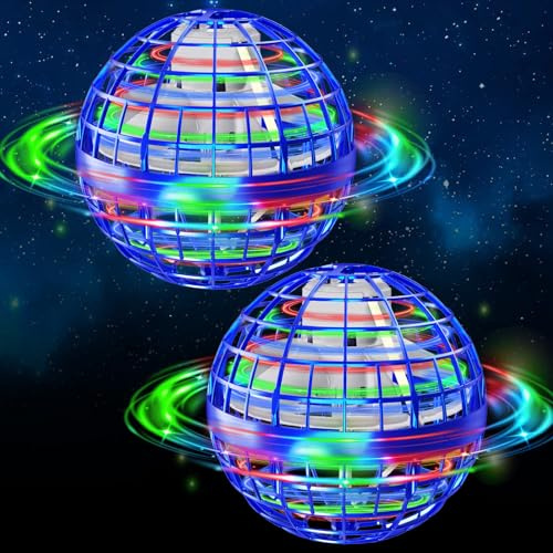 semai Flugboll, leksak för pojkar, barnleksaker från 6 år med LED-ljus, handkontrollerad hoverboll, present för pojkar och flickor 6–12 år – blå 2 stycken