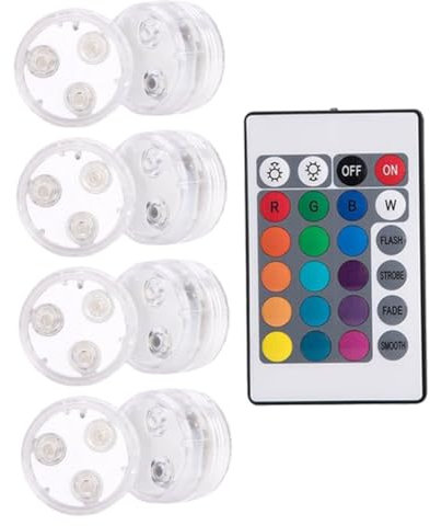 Sosoport 8stücke Unterwasser-led-leuchten Tauchfähige Poollichter Mit Ferngesteuertem Farbwechsel Für Teiche, Springbrunnen Und Aquarien Batteriebetrieben Mit Wasserdichtigkeit