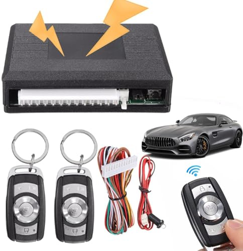 Duroecsain Sistema de alarma de coche | Sistemas de alarma antirrobo de seguridad de 12 V con entrada sin llave | Kit universal de cerradura de puerta de seguridad para vehículos, coche de entrada sin