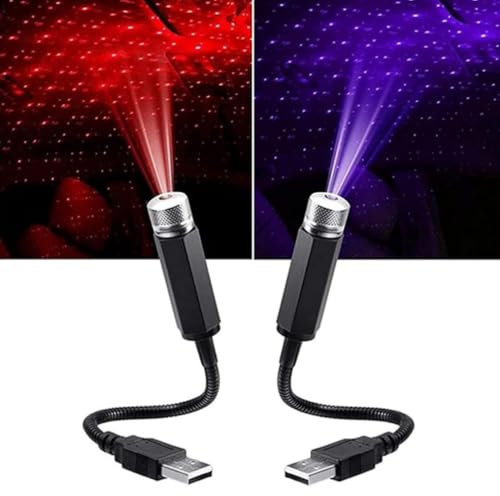 2PCS Mini Led Projection Lamp Star Night, USB Durable Mini Star Projection Light Led Night Light for Festival Lamp, Romantic Mini LED Projector Lamp, Mini led Projection lamp Star Night For Car