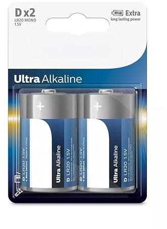 D/LR20 Alkaline Batterie - 2 Stück - 30% längere Lebensdauer - Ideal für Geräte mit hohem Stromverbrauch - Sorgt für einen Langen und zuverlässigen Betrieb Ihrer Geräte