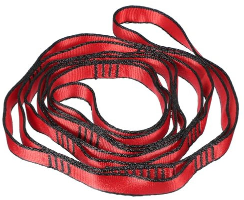 PATIKIL 22KN Adjustable Daisy Chain Yoga Extend Belt 1.5M, Nylon Climbing Sling Straps for Home Workout Exercise Pilates Gymnastics, Red