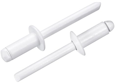 sourcing map 100Pcs 1/4x1/2 Round Head Blind Rivets, Zinc-Plated Carbon Steel Grip and Mandrel Cap Blind Rivets, White