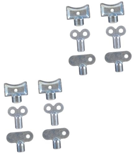 BUGUUYO 2 Set Chiave Valvola Di Scarico Sfogo Ondeggiare Chiave Valvole Di Scarico Rubinetto Chiave Delle Valvole Idrauliche Drenare Aria Chiave A Cono Kit Lega Di Zinco Silver 6 Pezzi * 2