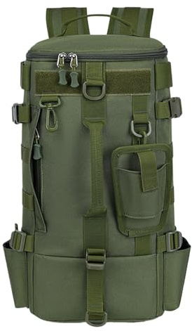 Syengery Angelrucksack Mit Rutenhalter,Multifunktions Anglerrucksack Mit Integrierter Rutenhalterung - Wasserdichter Wanderrucksack Für Strandpicknicks Camping Wochenenden Und Kajaktouren