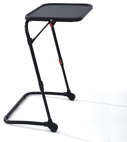MEUBLE Cosy Laptoptisch Frühstückstablett Höhenverstellbar Ohne Montage Betttisch Laptopständer Faltbare für Lesen oder Frühstücks und Zeichentisch, Schwarz, 54x38x71.5cm
