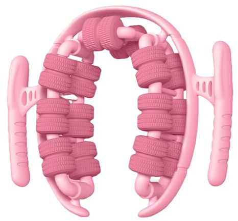 Rullo Muscolare per Gambe,3D Rullo Massaggio Muscolare Fitness,Stimola la Circolazione, rullo per massaggio a 28 ruote per gambe (Rosa)