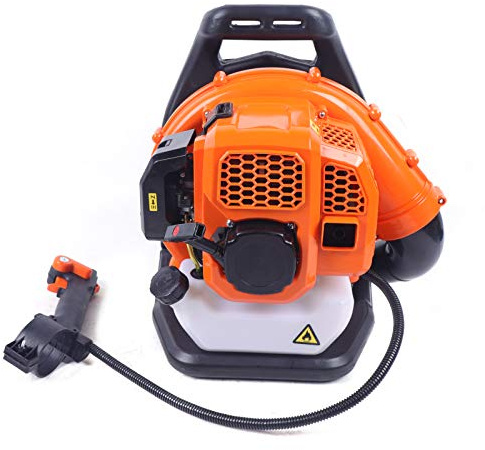 Soffiatore a benzina, 42,7 cc, 1,25 kW/6800 giri/min, 720 m³/h, volume d'aria, motore a 2 tempi con silenziatore e tracolla, soffiatore professionale per bolle di foglie, neve e rimozione della
