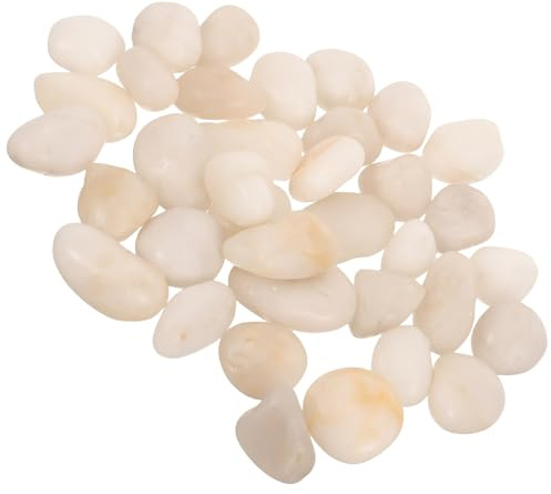 GALPADA Set de Galets Blancs Polis pour Aquarium et Jardin Gravier Décoratif Naturel Lisse pour Fond de Bassin et Aménagement Paysager Extérieur