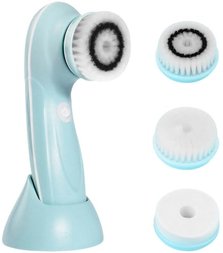 3-in-1 Gesichtsreinigungsbürste mit Borsten und Schwamm, elektrischer Gesichtsschrubber für Make-up-Entfernung, wasserdicht, wiederaufladbar