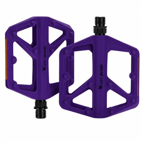Pedali leggeri in nylon da 9/16 pollici con cuscinetti Dual DU e riflettori, pedali antiscivolo per mountain bike, BMX, trekking e city bike