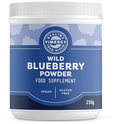 Vimergy Wild Blueberry Powder, 62 Porzioni – Polvere di Mirtilli Selvatici da Mirtilli Interi - Integratore Mirtillo Vegano – Senza Zuccheri Aggiunti o Riempitivi – Senza OGM e Senza Glutine (250 g)