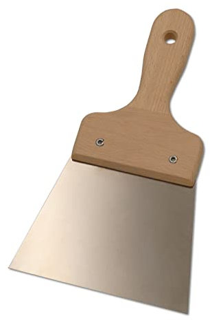 DEWEPRO® Breitspachtel - Flächenspachtel - Malerspachtel mit stabilem Holzgriff und Edelstahlblatt - Breite: 140mm - Fugenspachtel