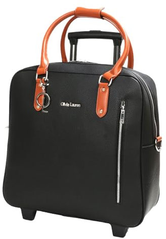 Bowatex Schöne Damen Lehrertrolley Tasche, Aktentasche Trolley Schwarz/Braun