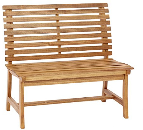 Dehner Gartenbank Holzbank Paisley, 2-Sitzer, ca. 105 x 95 x 63 cm, FSC®-zertifiziertes Akazienholz, geölt, Natur